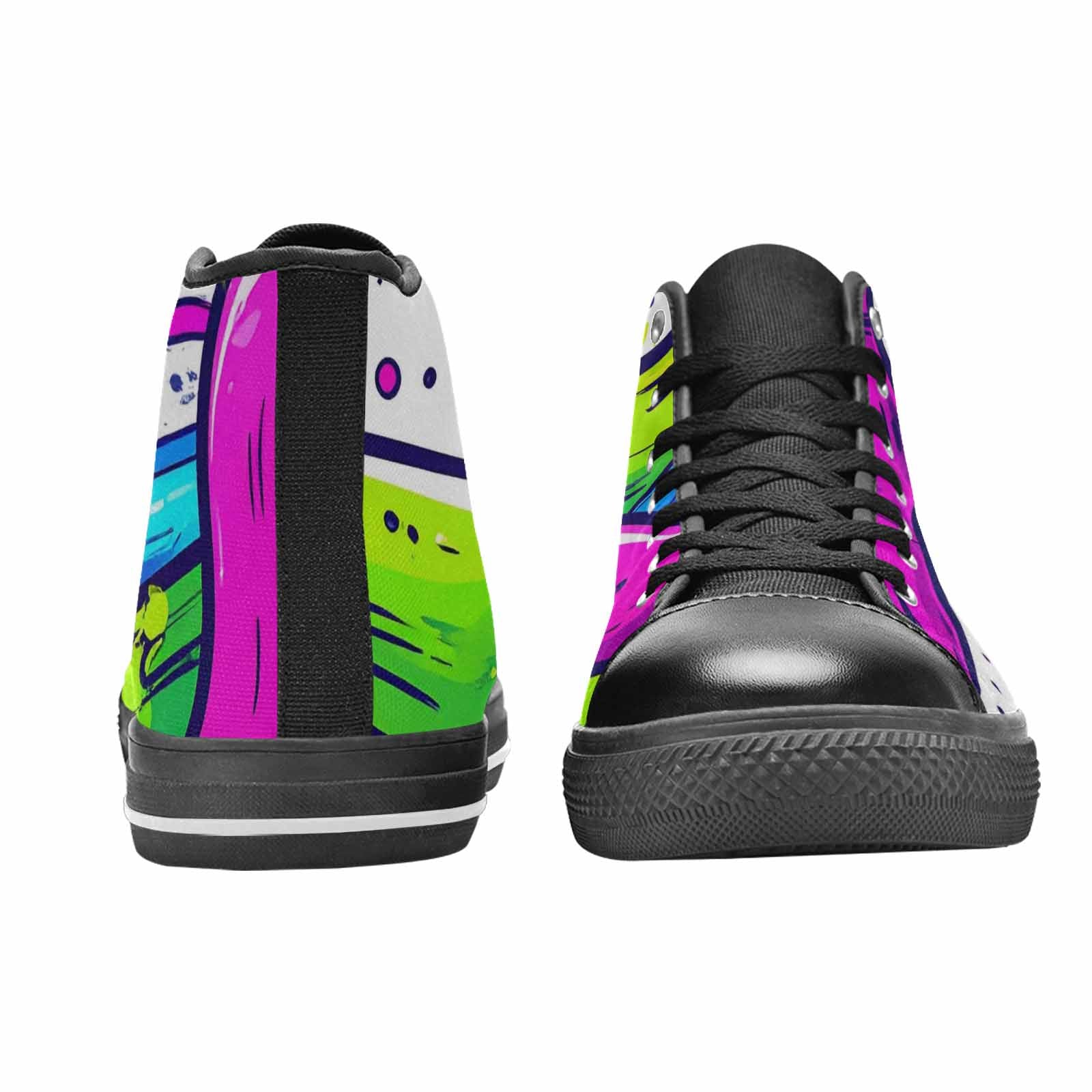 WOMEN'S Acid Wash Cartoon High Top Canvas Dark Academia Sneakers