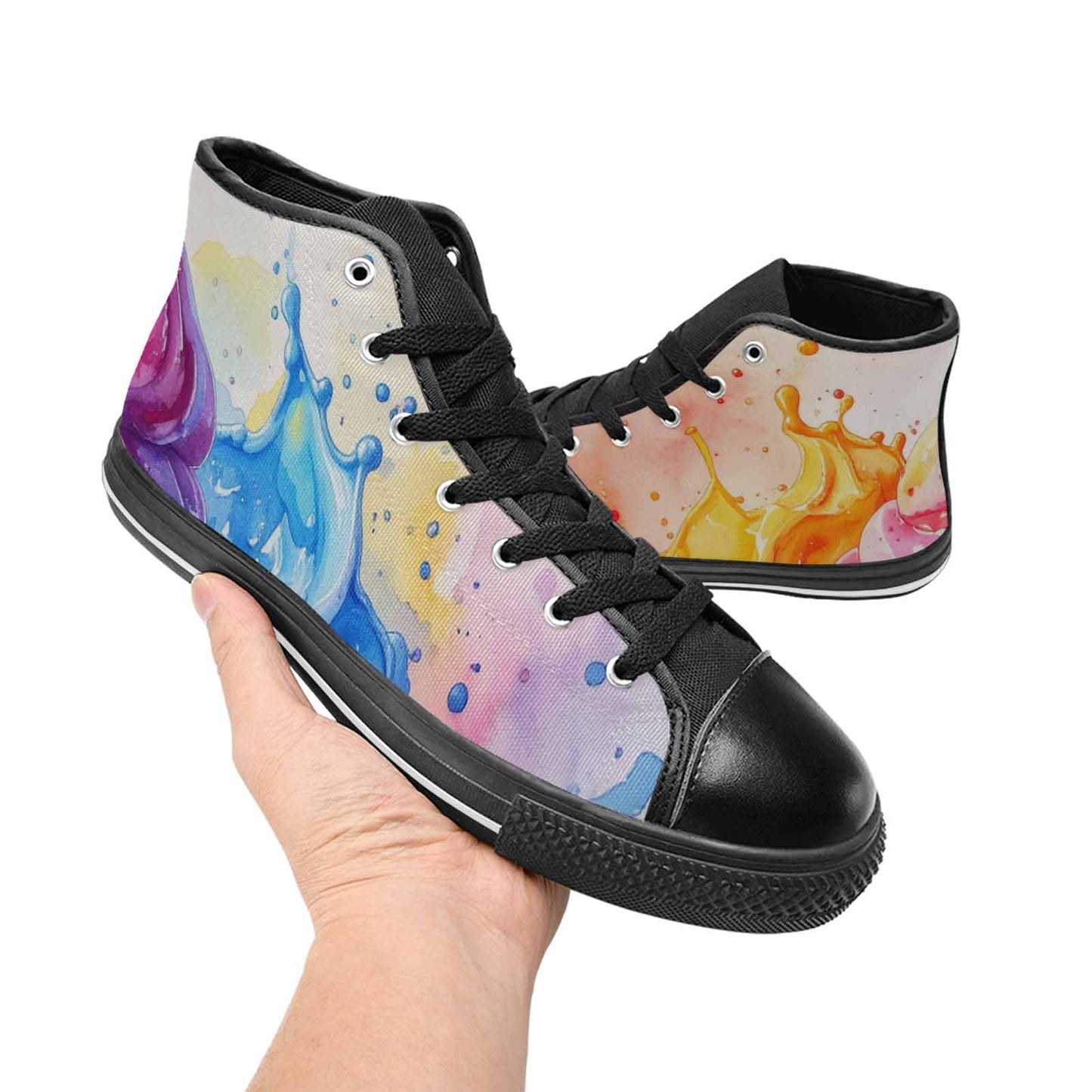 WOMEN'S Melting Icecream Collage High Top Canvas Vivid Shoes