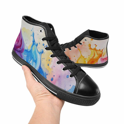 WOMEN'S Melting Icecream Collage High Top Canvas Vivid Shoes