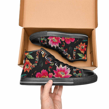 WOMEN'S Floral Snake Print High Top Canvas Cottagecore Shoes