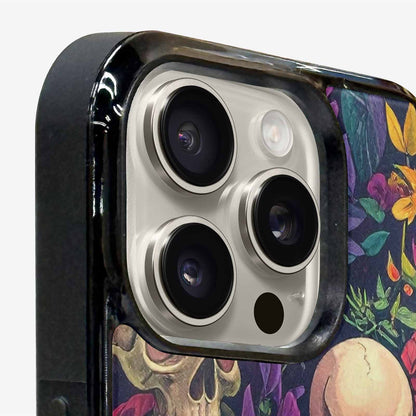 iPhone 15 Pro Max Case — Skulls Botanicalskulls Pattern, Unique Phone Case Design