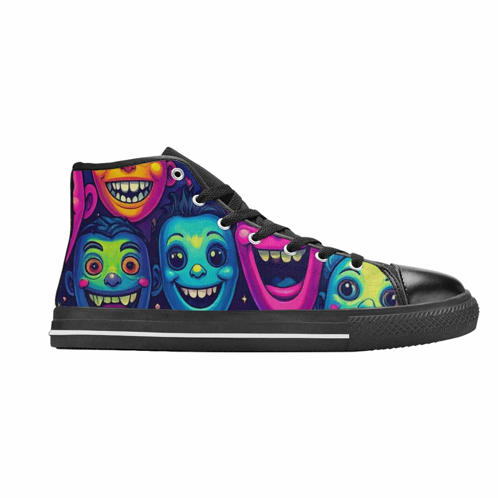 WOMEN'S Funny Looking Cartoon High Top Canvas Grunge Shoes