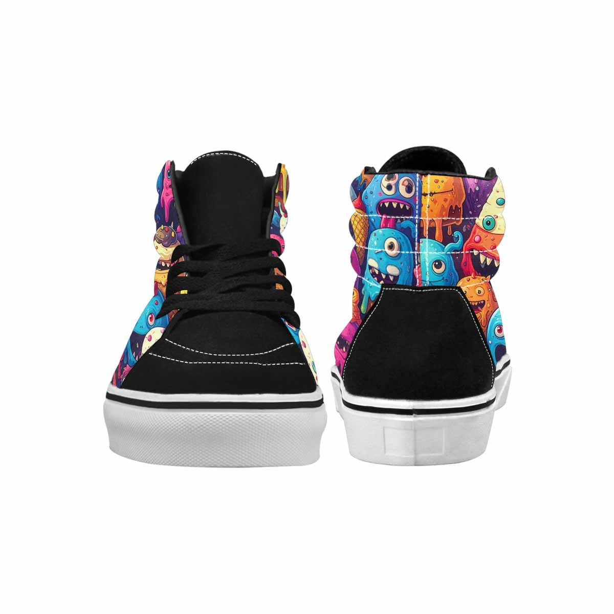 MEN'S Melting Ice Cream Monster High Top Canvas Melting Art Sneakers