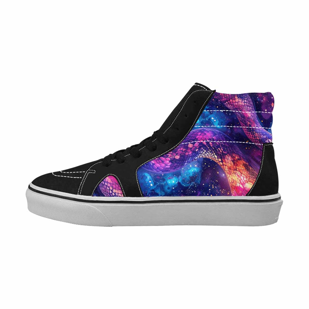 MEN'S Galaxy Snake Print High Top Canvas Cottagecore Sneakers
