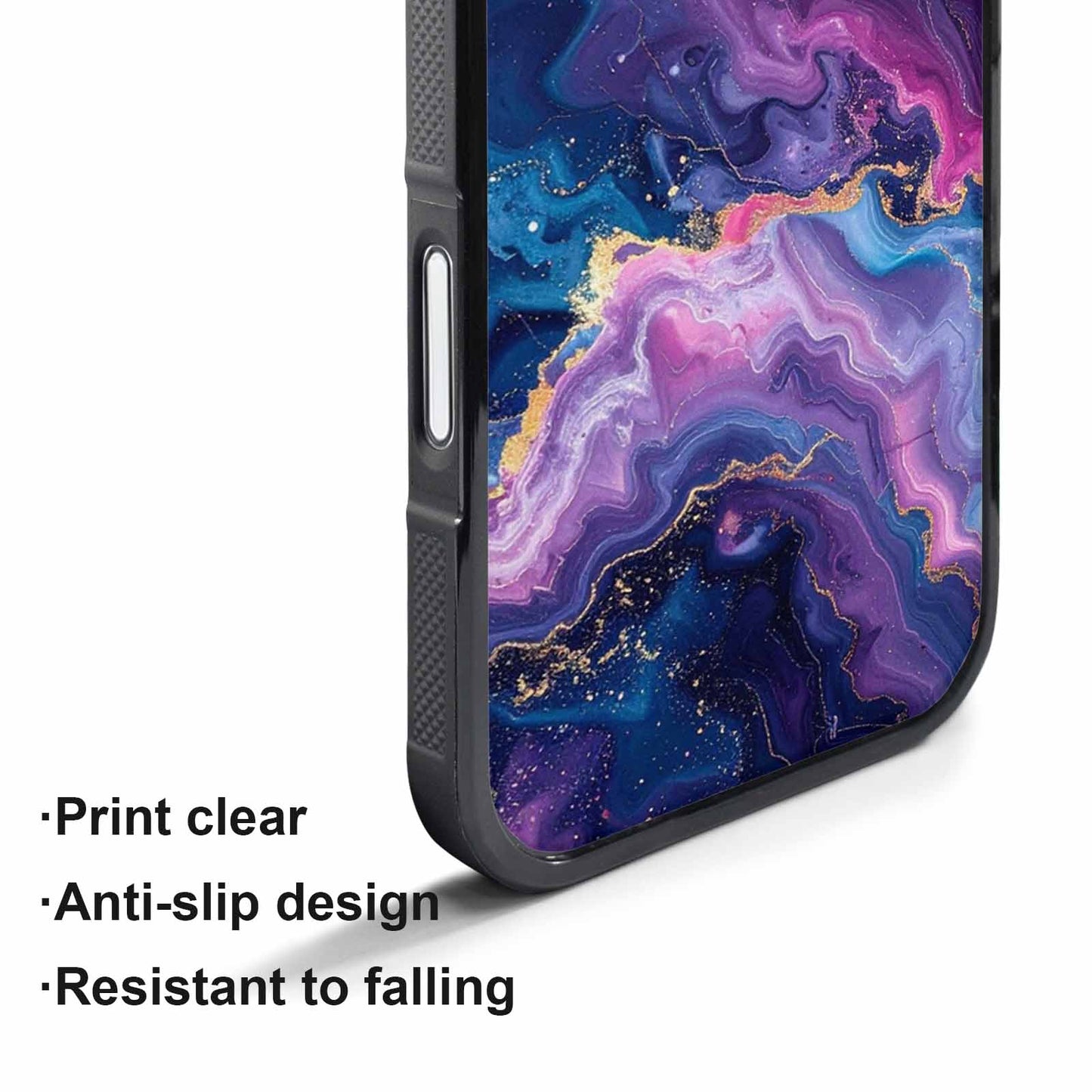 iPhone 17 Pro Case — Marble Galaxy Art Seamless Pattern Galaxy, Custom Printed Phone Case