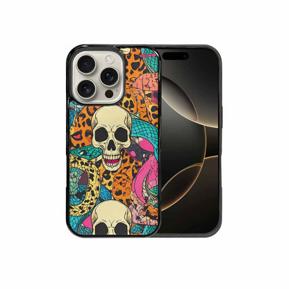 iPhone 16 Pro Case — Snake Print Skull Custom, Custom Print Case Cover