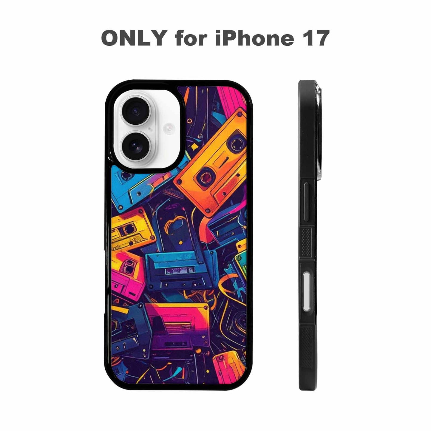 iPhone 17 Case — Retro Cassette Tape Pattern Retro Vintage, Custom Made Phone Cover