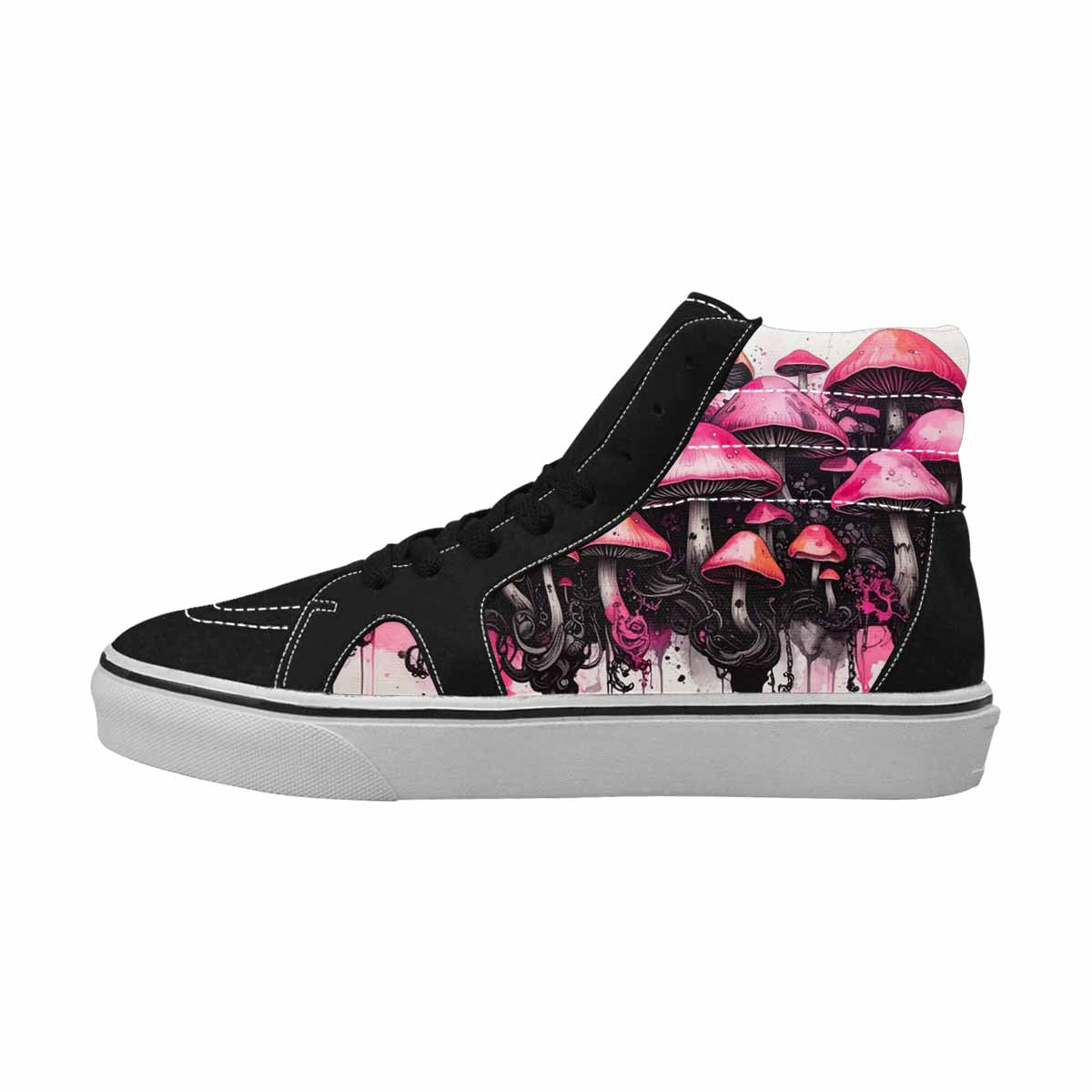 MEN'S Rainbow Drip Mushrooms High Top Canvas Neon Fantasy Shoes