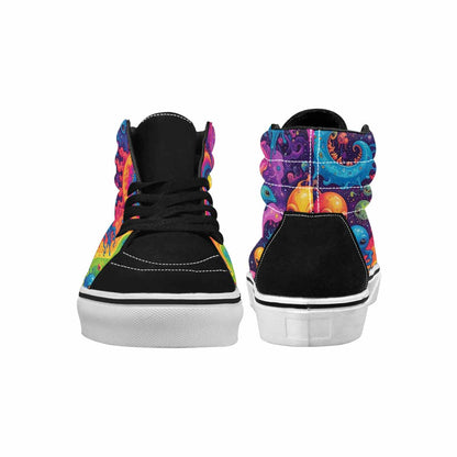 MEN'S Aliens  Tie Dye High Top Canvas Vibrant Chaos Custom Sneakers