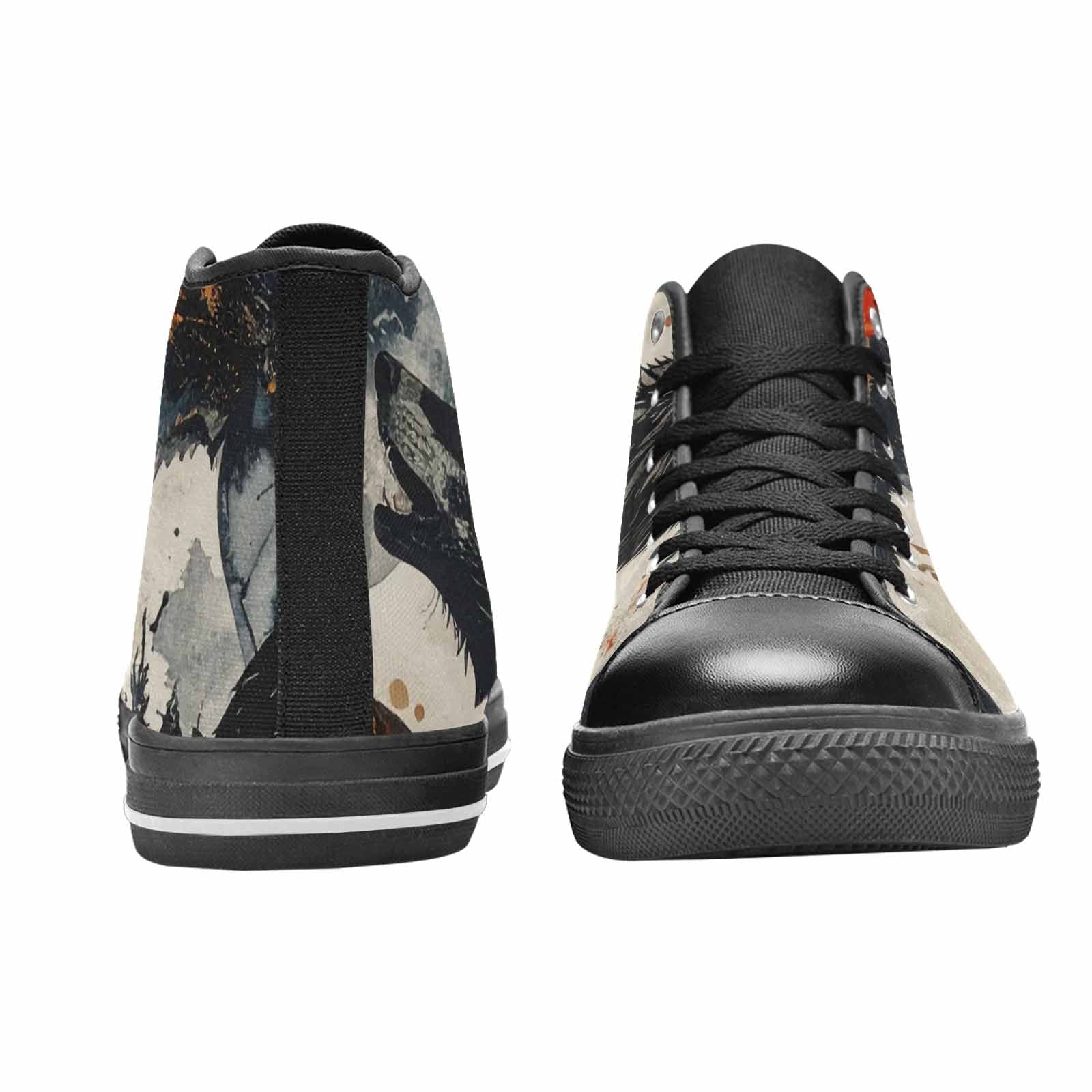 WOMEN'S Wolf Silhouette Moon High Top Canvas Dreamcore Sneakers