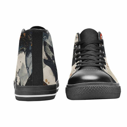 WOMEN'S Wolf Silhouette Moon High Top Canvas Dreamcore Sneakers