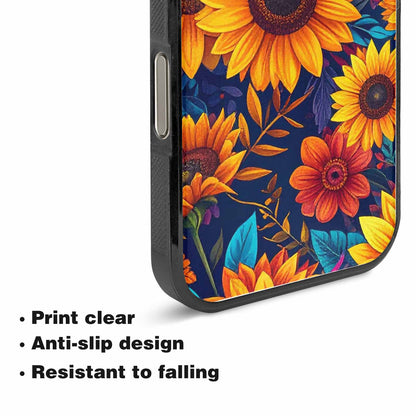 iPhone 15 Pro Max Case — Sunflower Skulls Print Custom, Personalized Phone Case