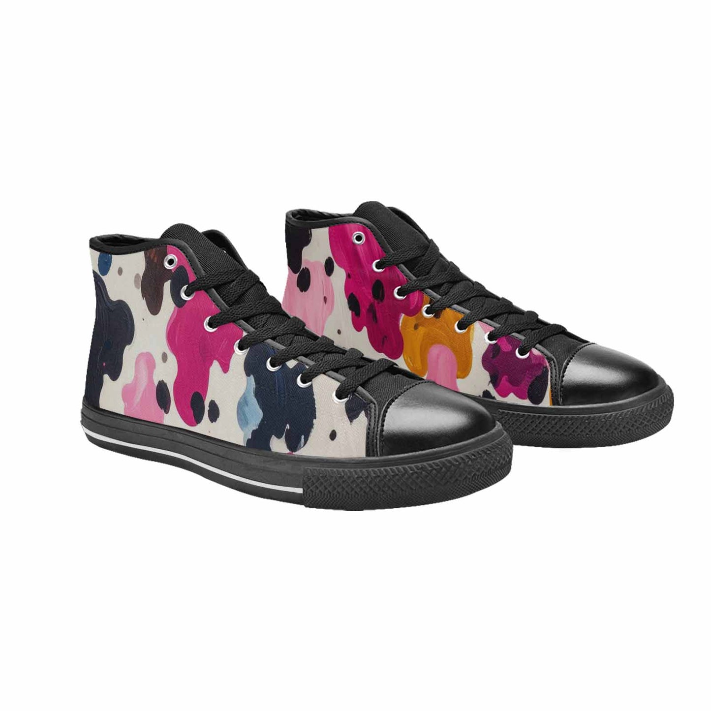 WOMEN'S Cow Animal Print High Top Canvas Y2K Custom Shoes