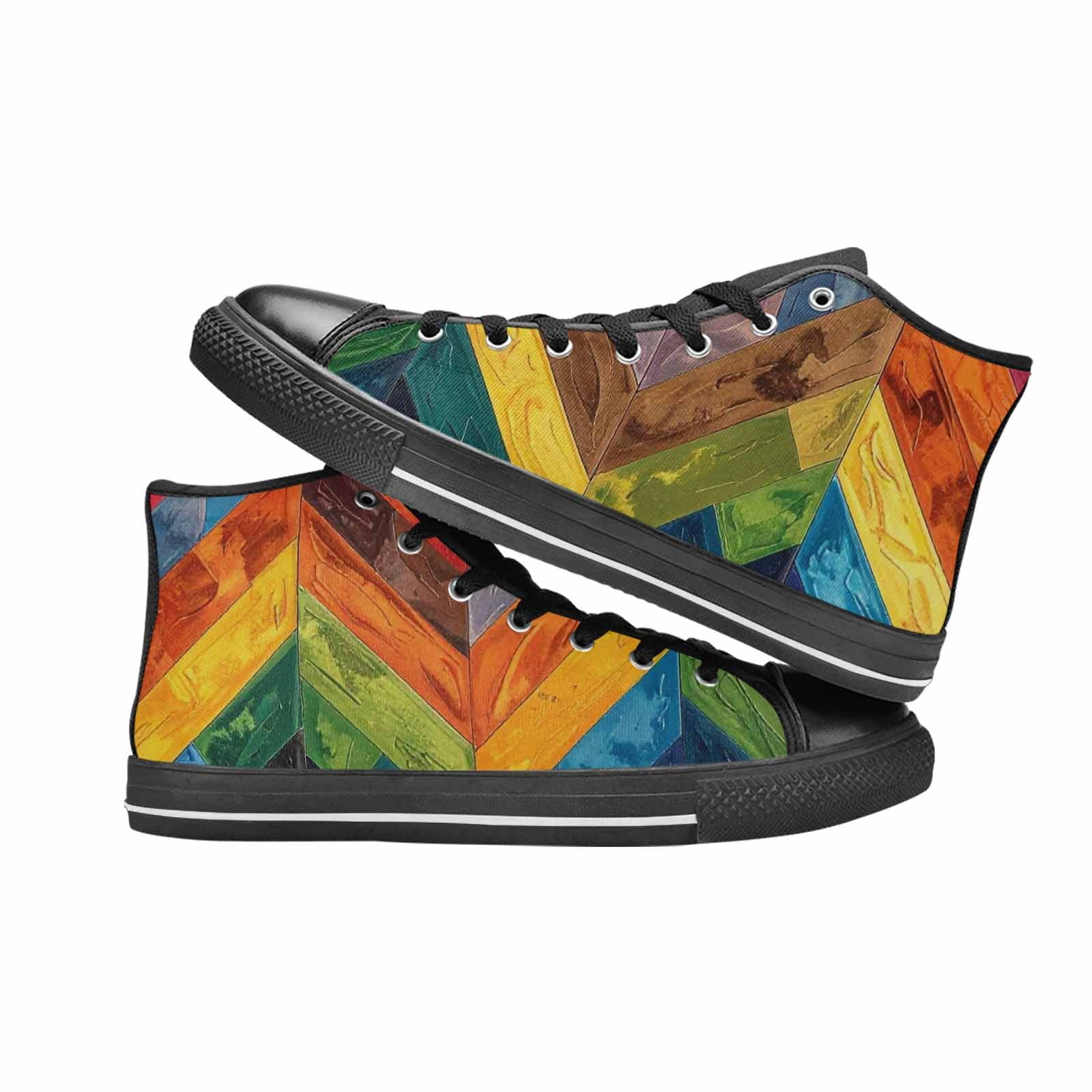 MEN'S Progress Pride Flag High Top Canvas Dark Academia Custom Sneakers
