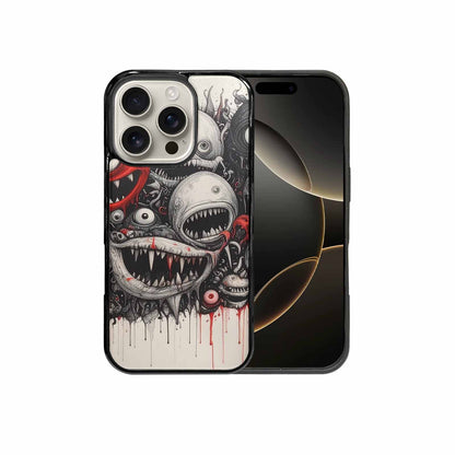 iPhone 16 Pro Case — Multi Eye Monster Black Red Ink, Custom Designed Case Cover