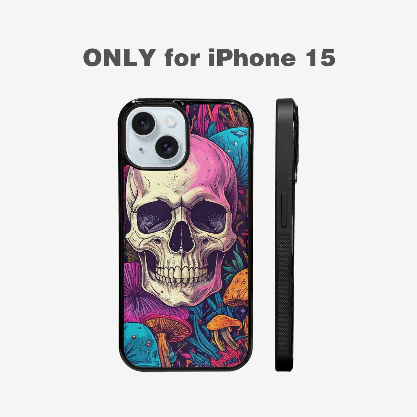iPhone 15 Case — Mushroom Skull Custom, Custom Print Case Cover