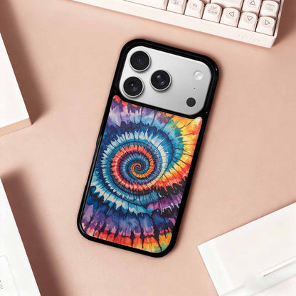 iPhone 17 Pro Case — Black Blue Ink Tie Dye Tie, Unique Phone Case Design