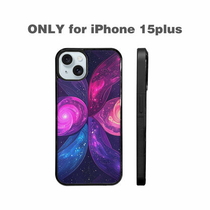iPhone 15 Plus Case — Rose Galaxy Art Seamless Pattern Vibrant, Custom Printed Phone Case