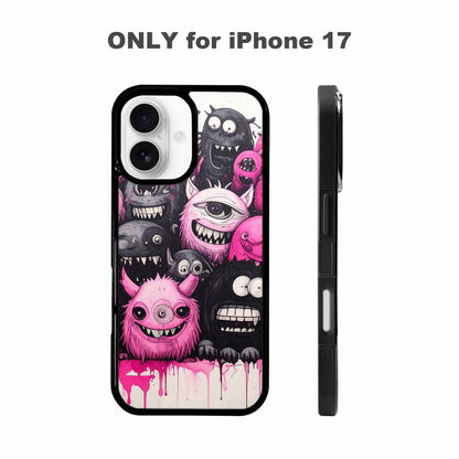 iPhone 17 Case — Monsters (general) Black &amp; Cartoon Cute, Custom Phone Case