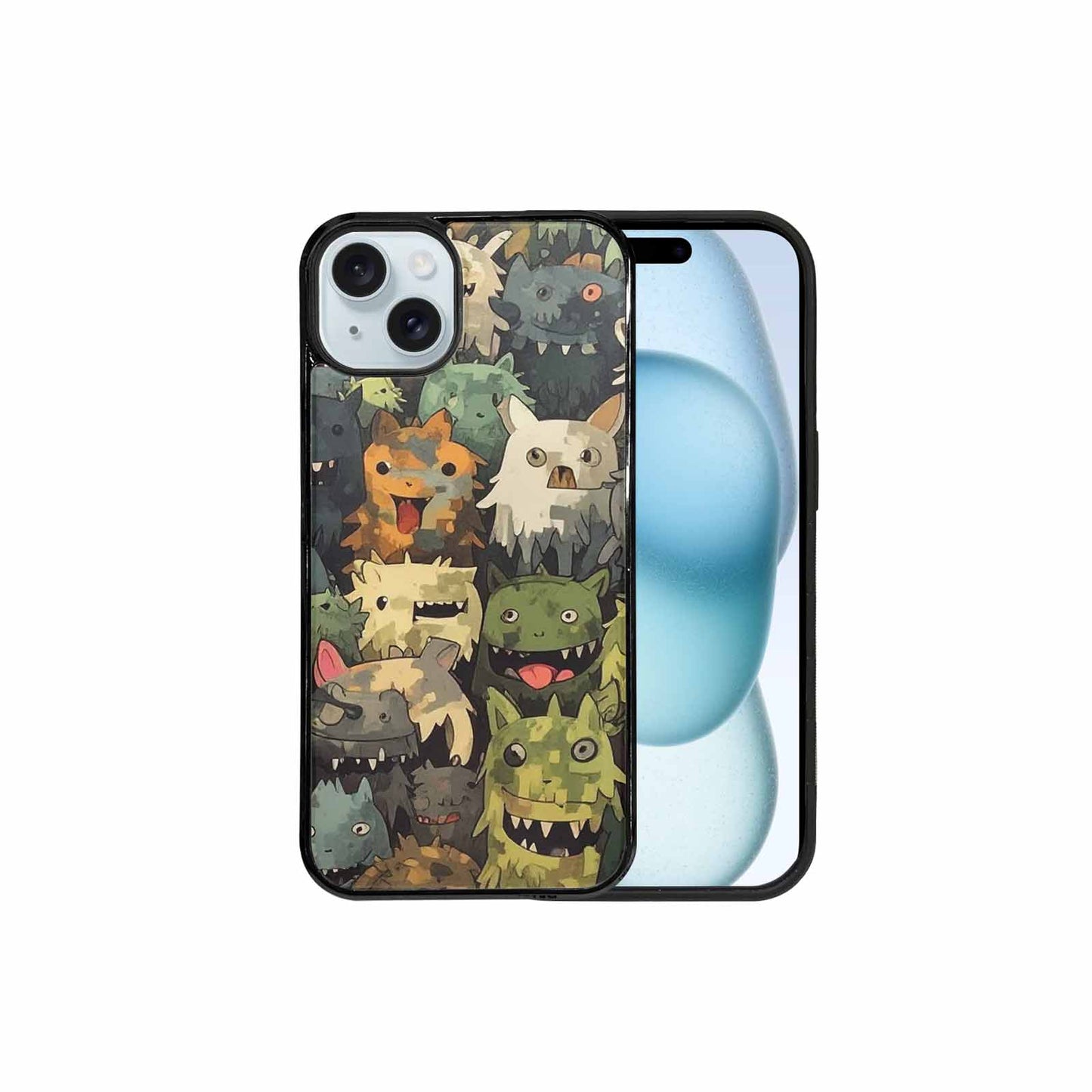 iPhone 15 Plus Case — Monsters Camomonsters Pattern D6o, Custom Phone Case