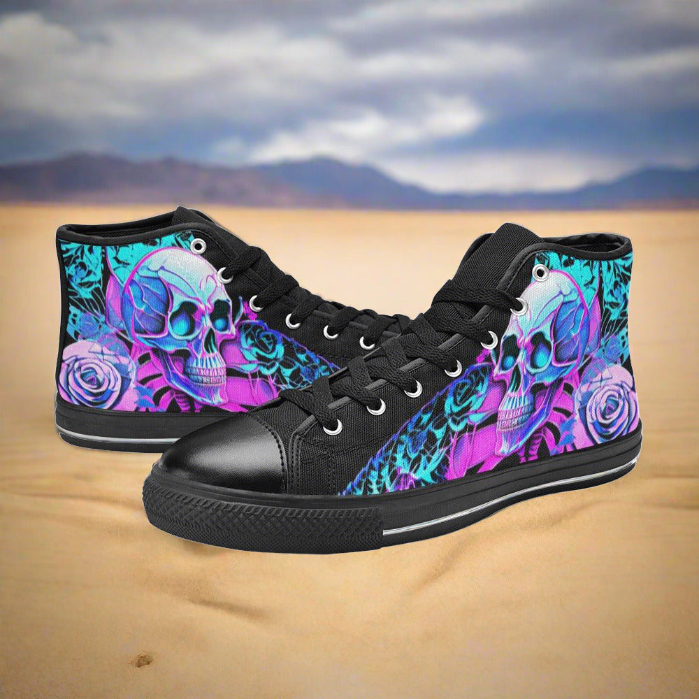 Phoenix Crimson Black Unique WOMEN Bold Art - Freaky Shoes | Custom Art Sneakers