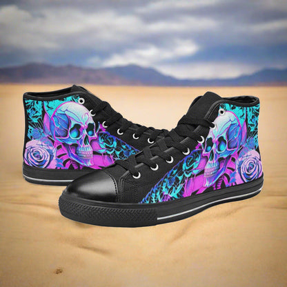 Phoenix Crimson Black Unique WOMEN Bold Art - Freaky Shoes | Custom Art Sneakers