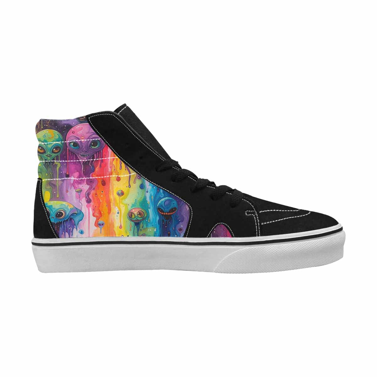 MEN'S Aliens  Tie Dye High Top Canvas Vibrant Chaos Sneakers