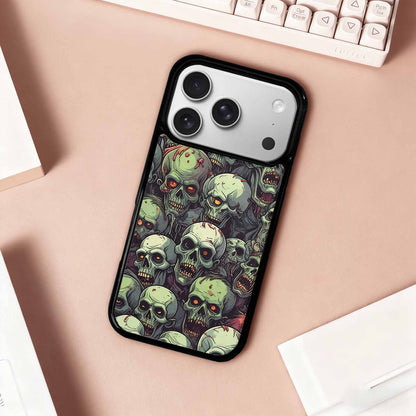 iPhone 17 Pro Case — Zombie Head Pattern Hundreds Of Gothic, Customized Protective Case