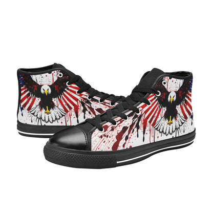 MEN'S Patrotic Eagle Men’S High Top Canvas Grunge Sneakers