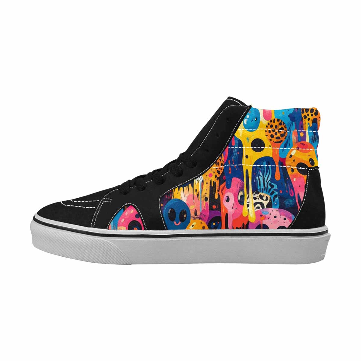 MEN'S Melting Aliens High Top Canvas Surreal Custom Shoes