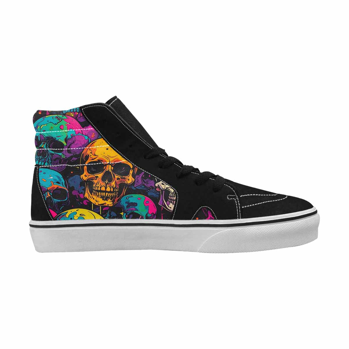 MEN'S Camo High Top Canvas Wearable Art Neon Fantasy Custom Shoes