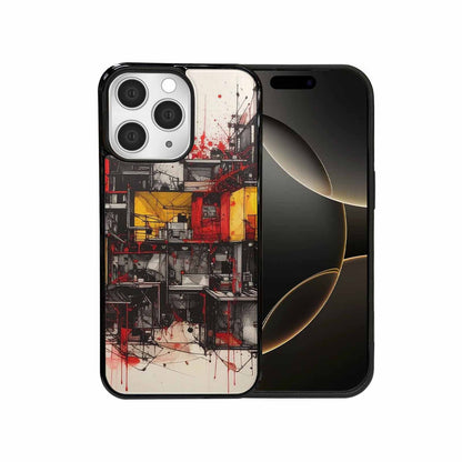 iPhone 15 Pro Max Case — Liminal Space Fragment Black Red Ink, Custom Designed Case Cover