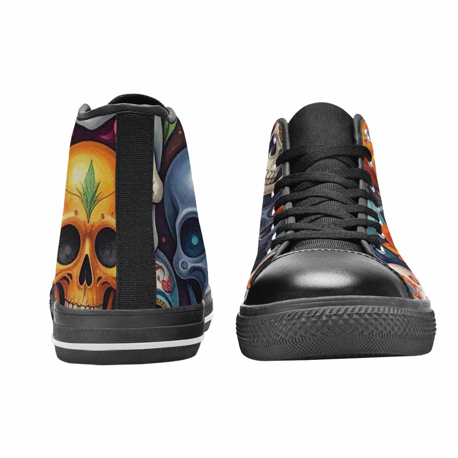 MEN'S Skull High Top Canvas Neon Fantasy Sneakers