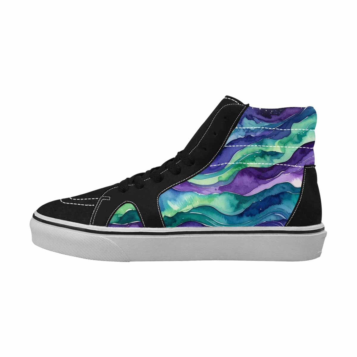 WOMEN'S Galaxy Aurora Nebula High Top Canvas Dark Academia Shoes