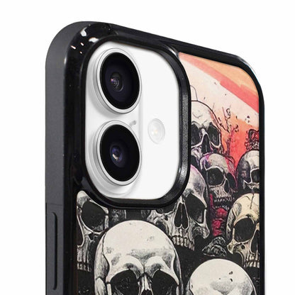 iPhone 17 Case — Black &amp; Purple Ink Gothic Skulls, Original Design Phone Case