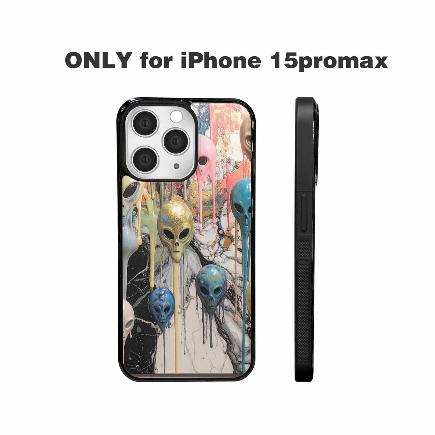 iPhone 15 Pro Max Case — Aliens Marblemelting Aliens Pa Eif, Personalized Phone Case
