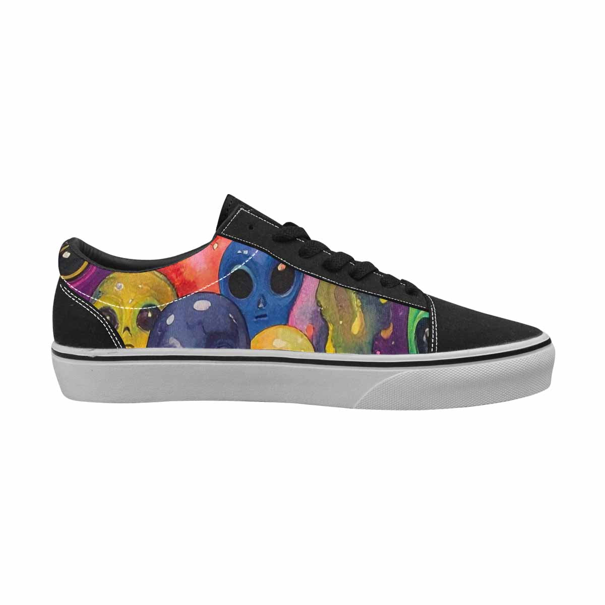 WOMEN'S Aliens  Tie Dye Lace-Up Canvas Melting Art Sneakers