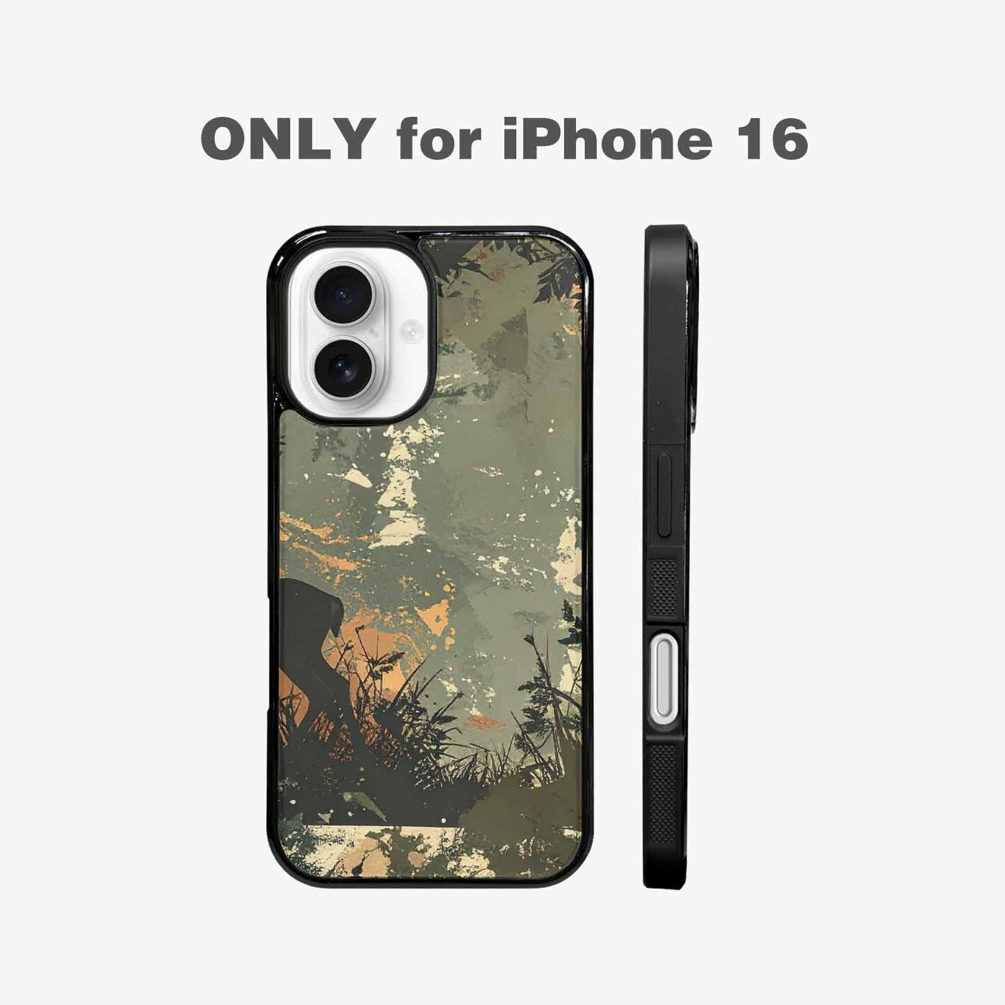iPhone 16 Case — Hunting Camouflage Pattern With Deer And, Original Design Phone Case