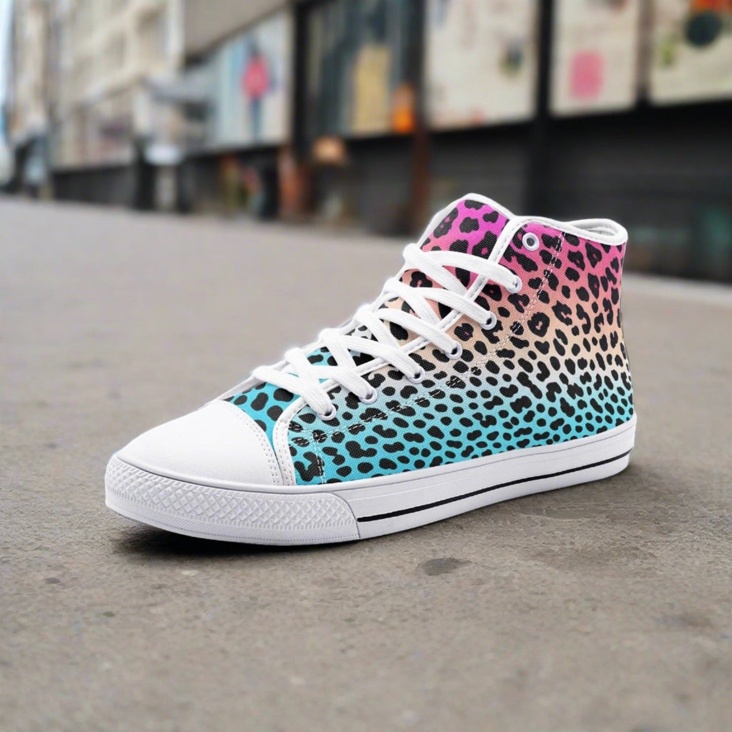 Butterfly Rainbow Vivid Multicolor Custom Bold Art - Freaky Shoes | Custom Art Sneakers