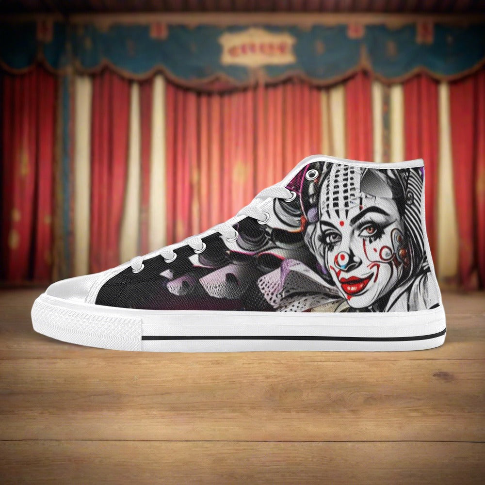 Wolf Orange Black Unique WOMEN Bold Art - Freaky Shoes | Custom Art Sneakers