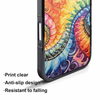 iPhone 17 Pro Case — Tie Dye Swirls Black White Tie, Custom Made Phone Cover