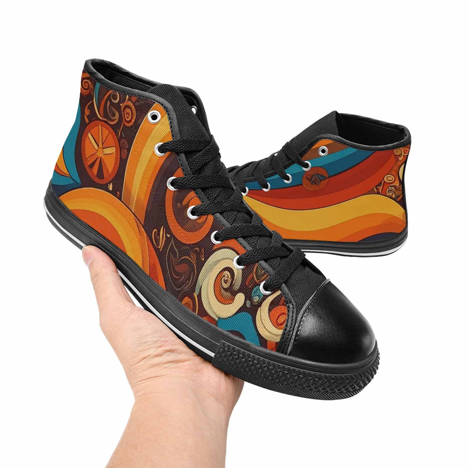 MEN'S Groovy 70S Peace High Top Canvas Surreal Shoes