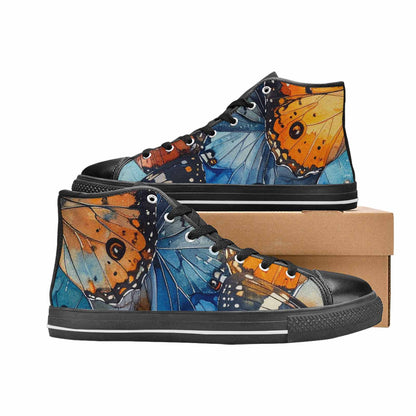 MEN'S Butterfly Wing High Top Canvas Surreal Custom Shoes