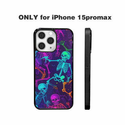 iPhone 15 Pro Max Case — Glowing Skeleton Pattern Hundreds Of Small, Custom Printed Phone Case