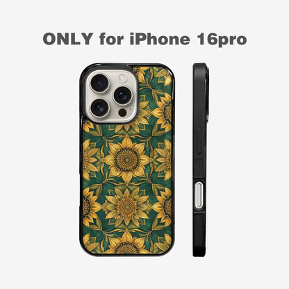 iPhone 16 Pro Case — Sunflower Mandala Kaleidoscope Custom, Custom Print Case Cover