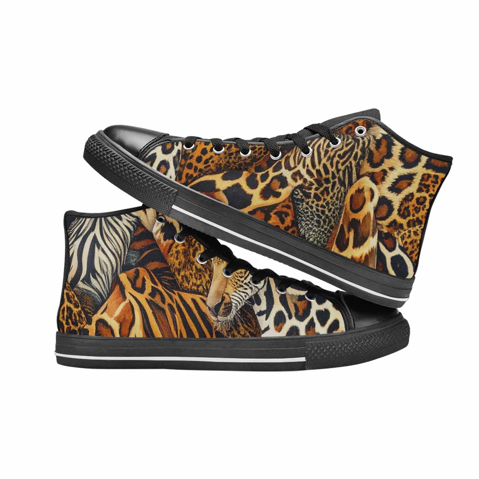 WOMEN'S Animal Print High Top Canvas Dark Academia Custom Sneakers