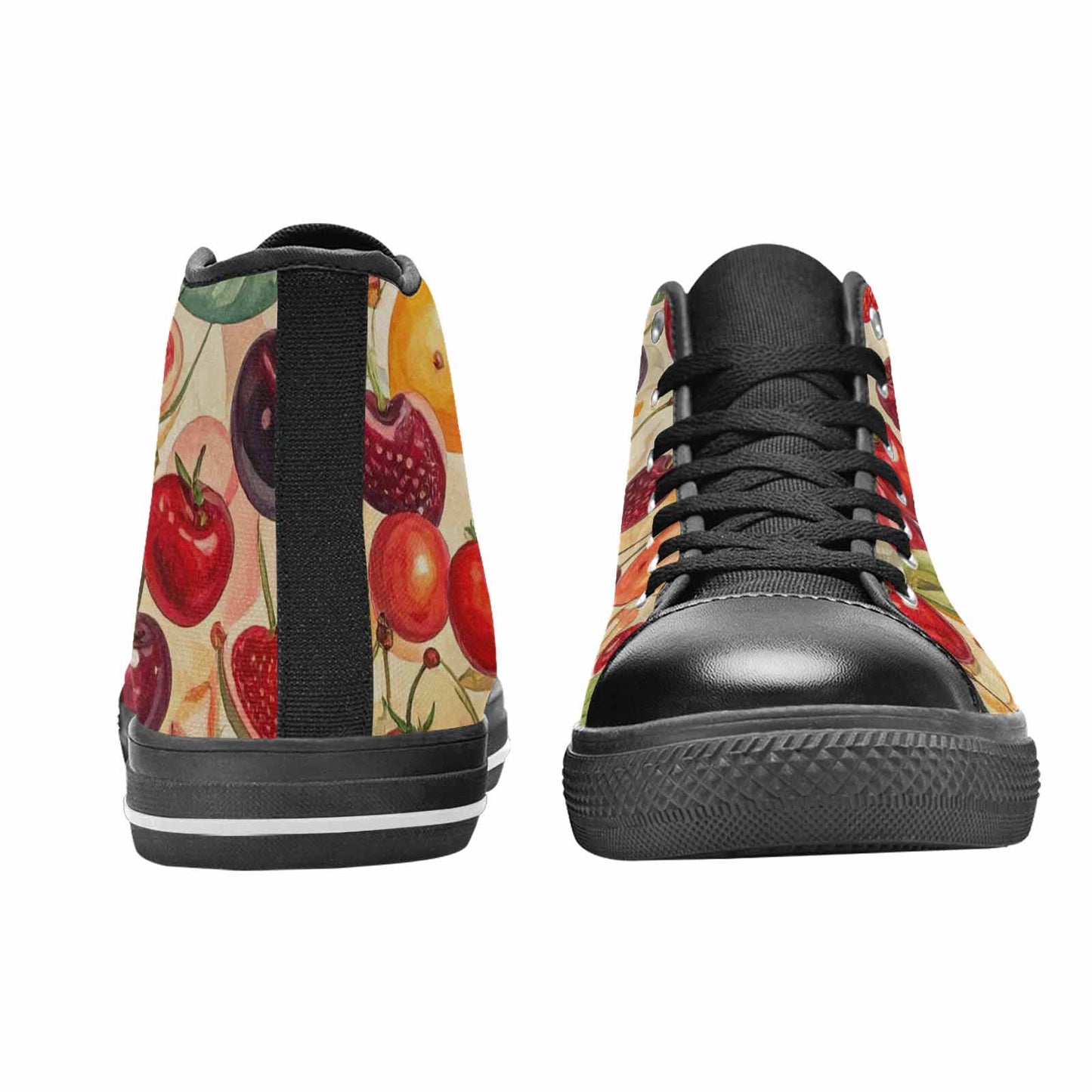 MEN'S Cherry Fruit Print High Top Canvas Grunge Custom Shoes