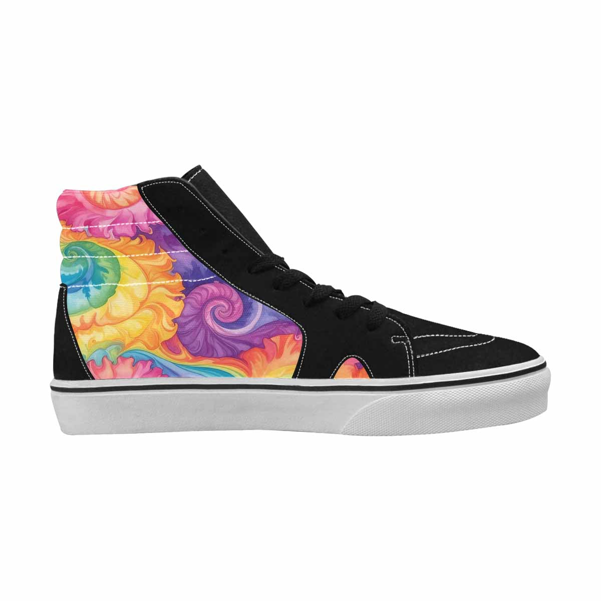 MEN'S Tie Dye Swirls Tie High Top Canvas Wallpaper Art Sneakers