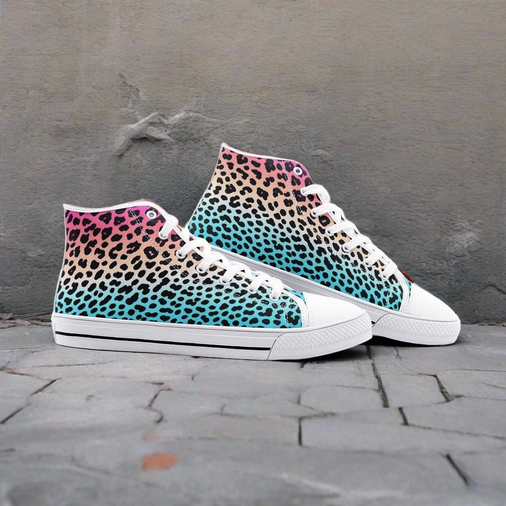 Butterfly Rainbow Vivid Multicolor Custom Bold Art - Freaky Shoes | Custom Art Sneakers