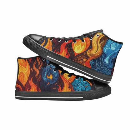MEN'S Fire Flame High Top Canvas Cottagecore Shoes